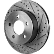 Front Brake Disc, Cross-drilled and Slotted, Vented, 5 Lugs, Pro-Line Series