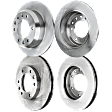 Front and Rear Brake Disc, Natural Finish, Plain Surface, Front-Vented/Rear-Solid, 6 Lugs, Front-297.94 mm/Rear-302.01 mm, Pro-Line Series