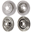 Front and Rear Brake Disc, 4-Wheel Set, Plain Surface, Vented, 5 Lugs, Pro-Line Series
