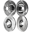 Front and Rear Brake Disc, Natural Finish, Plain Surface, Vented, 5 Lugs, Front-332.99 mm/Rear-309.88 mm, Pro-Line Series