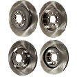 Front and Rear Brake Disc, Natural Finish, Plain Surface, Front-Vented/Rear-Solid, 5 Lugs, Front-320.04 mm/Rear-329.95 mm, Pro-Line Series