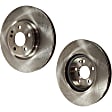 Front and Rear Brake Disc, 4-Wheel Set, Plain Surface, Vented - Front; Solid - Rear, 5 Lugs, Pro-Line Series