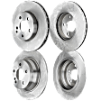 Front and Rear Brake Disc, Natural Finish, Plain Surface, Front-Vented/Rear-Solid, 5 Lugs, Front-294.89 mm/Rear-299.97 mm, Pro-Line Series