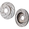 Rear Brake Disc, Natural Finish, Cross-drilled and Slotted, Solid, 5 Lugs, 261.87 mm, Pro-Line Series