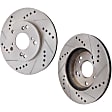 Rear Brake Disc, Natural Finish, Cross-drilled and Slotted, Solid, 5 Lugs, 261.87 mm, Pro-Line Series