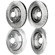 Front and Rear Brake Disc, Natural Finish, Plain Surface, Front-Vented/Rear-Solid, 5 Lugs, Front-350.01 mm/Rear-329.95 mm, Pro-Line Series