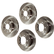 Front and Rear Brake Disc, Natural Finish, Plain Surface, Front-Vented/Rear-Solid, 5 Lugs, Front-276.3 mm/Rear-261.87 mm, Pro-Line Series