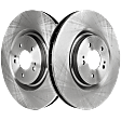 Front Brake Discs, Plain Surface, Vented, 5 Lugs, 13.78 in. Disc Diameter, 1 Piece Full Cast Disc, Pro-Line Series