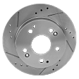 Front and Rear Brake Disc, 4-Wheel Set, Cross-drilled and Slotted, 5 Lugs, Pro-Line Series