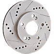 Front and Rear Brake Disc, 4-Wheel Set, Cross-drilled and Slotted, 5 Lugs, Pro-Line Series