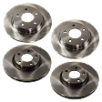 Front and Rear Brake Disc, Natural Finish, Plain Surface, Front-Vented/Rear-Solid, 5 Lugs, Front-299.97 mm/Rear-279.91 mm, Pro-Line Series
