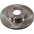 Front and Rear Brake Disc, 4-Wheel Set, Plain Surface, Vented - Front; Solid - Rear, 5 Lugs, Pro-Line Series