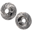 Front Brake Disc, Natural Finish, Cross-drilled and Slotted, Vented, 5 Lugs, 279.91 mm, Pro-Line Series