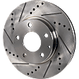 Front Brake Disc, Natural Finish, Cross-drilled and Slotted, Vented, 5 Lugs, 279.91 mm, Pro-Line Series