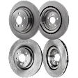 Front and Rear Brake Disc, 4-Wheel Set, Plain Surface, Vented, 5 Lugs, Pro-Line Series
