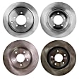 Front and Rear Brake Discs, 4-Wheel Set, Plain Surface, Vented - Front, Solid - Rear, 5 Lugs, 11.57 in. - Front, 11.89 in. - Rear Disc Diameter, Pro-Line Series