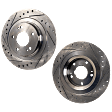 Rear Brake Disc, Natural Finish, Cross-drilled and Slotted, Solid, 5 Lugs, 302.01 mm, Pro-Line Series