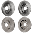 Front and Rear Brake Disc, 4-Wheel Set, Plain Surface, Vented - Front; Solid - Rear, 5 Lugs, Pro-Line Series