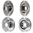 Front and Rear Brake Disc, 4-Wheel Set, Plain Surface, Vented - Front; Solid - Rear, 5 Lugs, Pro-Line Series