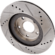Front Brake Discs, Cross-Drilled and Slotted, Vented, 5 Lugs, Pro-Line Series
