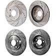 2002-2006 Nissan Altima - Front and Rear Brake Discs, 4-Wheel Set, Cross-Drilled and Slotted, Vented - Front, Solid - Rear, 5 Lugs, Pro-Line Series