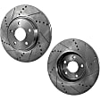 2011 Nissan Altima - Rear Brake Disc, Natural Finish, Cross-drilled and Slotted, Solid, 5 Lugs, 291.4 mm, 3.5L 6Cyl, Pro-Line Series