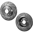 2011 Nissan Altima - Rear Brake Disc, Natural Finish, Cross-drilled and Slotted, Solid, 5 Lugs, 291.4 mm, 3.5L 6Cyl, Pro-Line Series