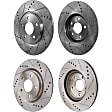 2011 Nissan Altima - Front and Rear Brake Disc, Natural Finish, Cross-drilled and Slotted, Front-Vented/Rear-Solid, 5 Lugs, Front-295.5 mm/Rear-291.4 mm, 3.5L 6Cyl, Pro-Line Series