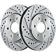 Front Brake Disc, Cross-drilled and Slotted, Vented, 6 Lugs, Pro-Line Series