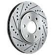 Front Brake Disc, Cross-drilled and Slotted, Vented, 6 Lugs, Pro-Line Series