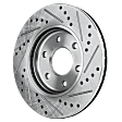 Front Brake Disc, Cross-drilled and Slotted, Vented, 6 Lugs, Pro-Line Series