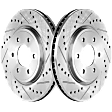 2023 Nissan Frontier - Front Brake Disc, Cross-drilled and Slotted, Vented, 6 Lugs, 296 mm, 3.8L 6Cyl, Pro-Line Series