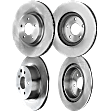 Front and Rear Brake Disc, 4-Wheel Set, Plain Surface, Vented, 5 Lugs, Pro-Line Series