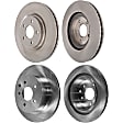 Front and Rear Brake Discs, Plain Surface, Solid, 5 Lugs 12.56 in. Outside Diameter, For Models with 3rd Row Seating, Pro-Line Series