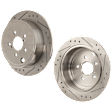 Rear Brake Disc, Natural Finish, Cross-drilled and Slotted, Solid, 5 Lugs, 286 mm, Pro-Line Series