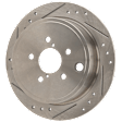 Rear Brake Disc, Natural Finish, Cross-drilled and Slotted, Solid, 5 Lugs, 286 mm, Pro-Line Series