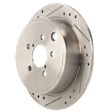 Rear Brake Disc, Natural Finish, Cross-drilled and Slotted, Solid, 5 Lugs, 286 mm, Pro-Line Series