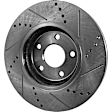 Front and Rear Brake Discs, 4-Wheel Set, Cross-drilled and Slotted, 5 Lugs, Pro-Line Series
