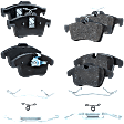 Front and Rear Brake Pad Sets, Organic, Hardware Includes (2) Pieces Caliper Support Spring, Pro-Line Series
