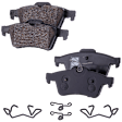Front and Rear Brake Pad Sets, Semi-Metallic - Front, Organic - Rear, Hardware Includes (2) Pieces Caliper Support Spring, Use with 314mm Rotor, Pro-Line Series