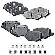 4-Wheel Set Front and Rear Brake Pad Set, Semi-Metallic - Front, Ceramic - Rear, Except Heavy Duty Brakes