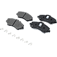 2007-2017 Jeep Wrangler - Front and Rear Brake Pad Set, Semi-Metallic - Front, Ceramic - Rear, Except Heavy Duty Brakes