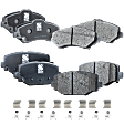 Front and Rear Brake Pad Set, Semi-Metallic - Front, Ceramic - Rear, For Models with Heavy Duty Brakes