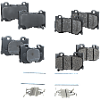 Front and Rear Brake Pad Sets, Organic, Hardware Includes (2) Pieces Pad Clip, Sport(Performance Package)/Red Sport 400 Models, Pro-Line Series