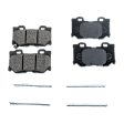 Front and Rear Brake Pad Sets, Organic, Hardware Includes (2) Pieces Pad Clip, Sport(Performance Package)/Red Sport 400 Models, Pro-Line Series