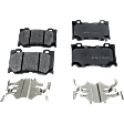 Front and Rear Brake Pad Sets, Organic, Hardware Includes (2) Pieces Pad Clip, Sport(Performance Package)/Red Sport 400 Models, Pro-Line Series