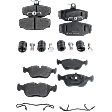 Front and Rear Brake Pad Sets, Semi-Metallic, Pro-Line Series
