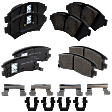Front and Rear Brake Pad Sets, Ceramic - Front, Semi-Metallic - Rear, 1st Design, To Chassis/VIN 129027, Pro-Line Series