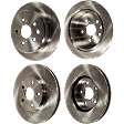 Front and Rear Brake Disc, Natural Finish, Plain Surface, Front-Vented/Rear-Solid, 5 Lugs, Front-295.91 mm/Rear-291.08 mm, 2.5L, 6Cyl, Pro-Line Series
