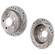 Rear Brake Discs, Cross-Drilled and Slotted, Solid, 5 Lugs, Pro-Line Series